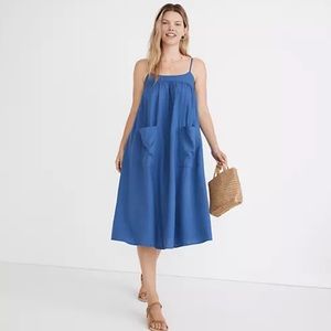 Madewell Linen Blend Cami midi dress